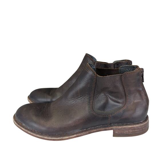Moma Chelsea Boots Brown Leather Ankle Booties EU 38 Back Zipper - Picture 2 of 7